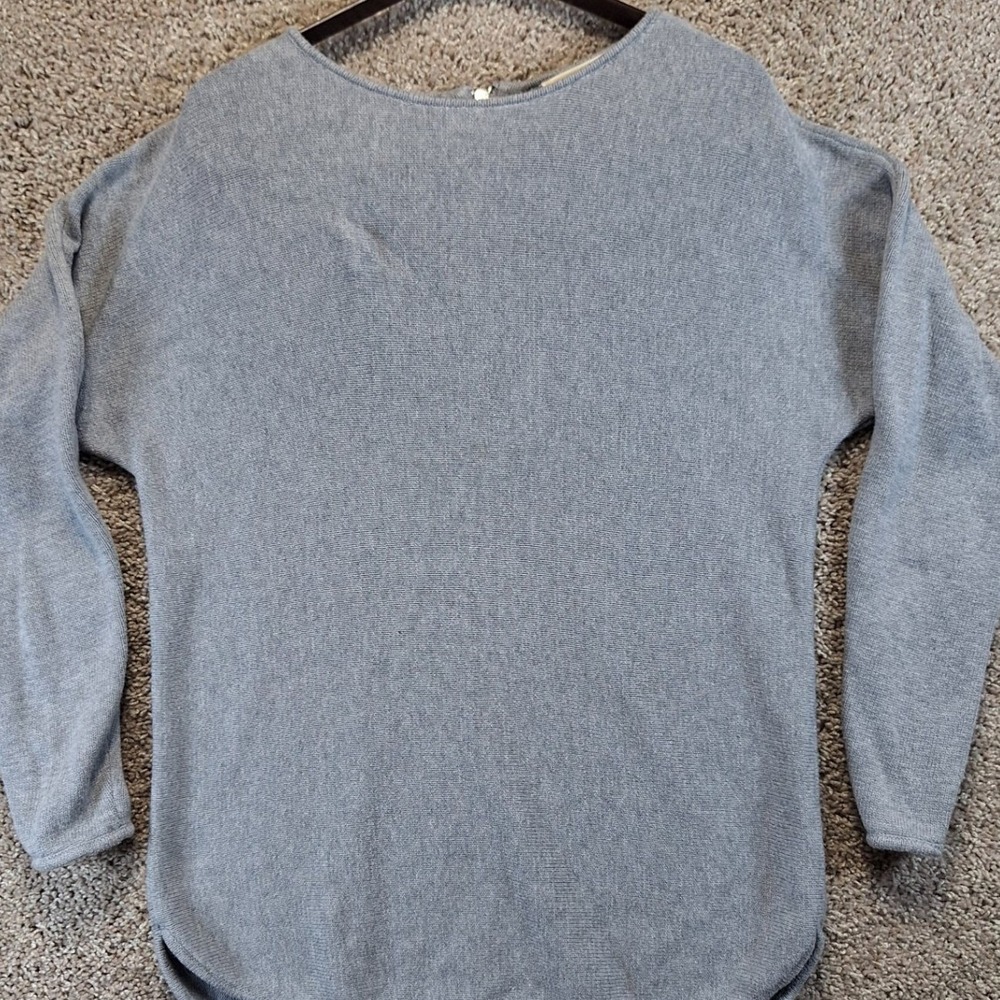 Michael Kors Sweater Womens M Grey Back Zip High Low Hem‎ Pullover Knit Classic